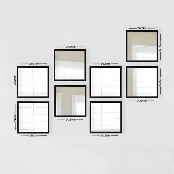 Wallity Juego de Espejos SETAYNA_064 de 8 Piezas, 24 x 24 cm